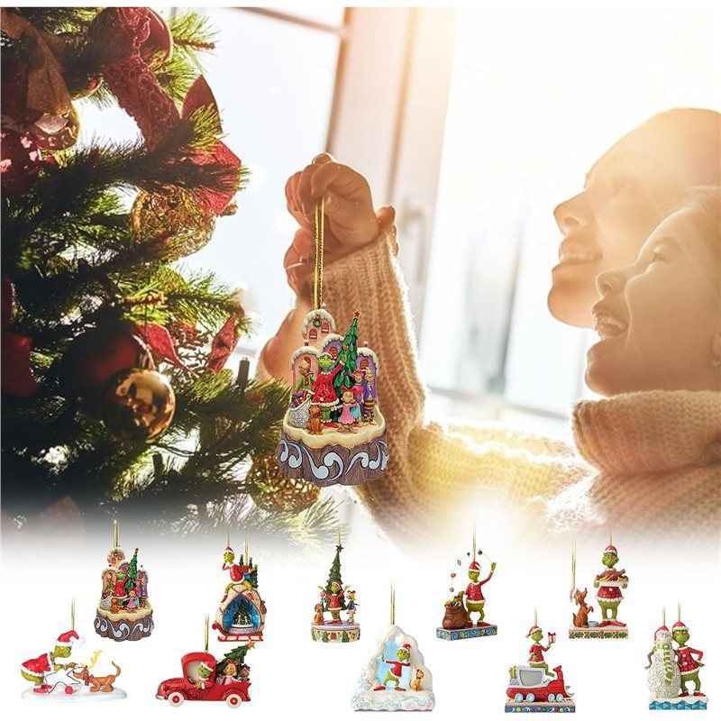 Nuevos productos interesantes de la serie verde de adornos de automóviles adornos del árbol de Navidad regalos de fiesta decoración del hogar
