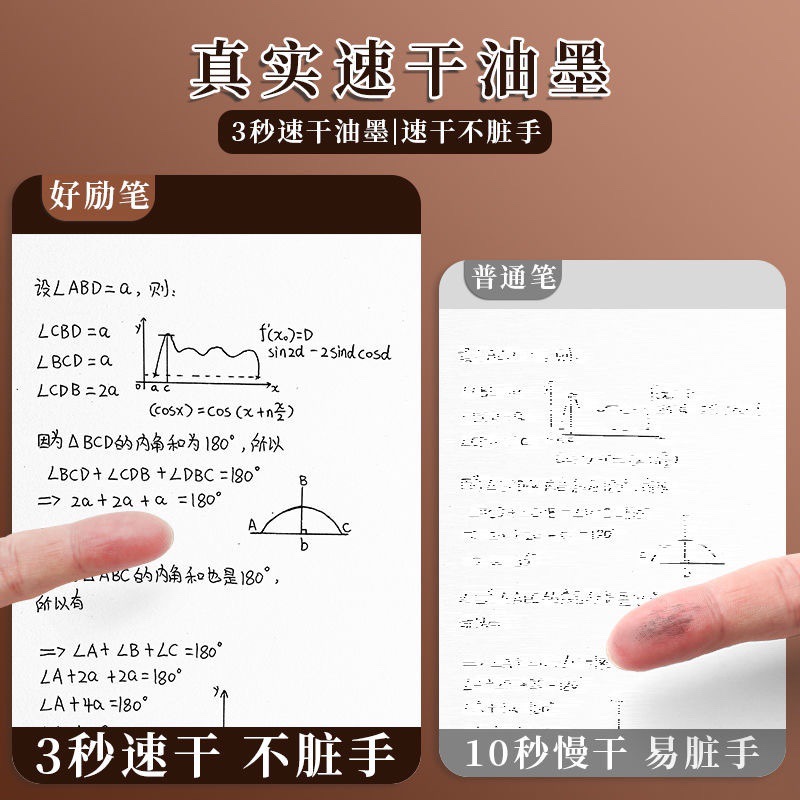 Estudiantes de primaria especial bolígrafo neutro varilla gruesa presionar bolígrafo movible ins viento 0.5 calabaza negra cabeza de cepillo rápido seco problema bolígrafo neutro