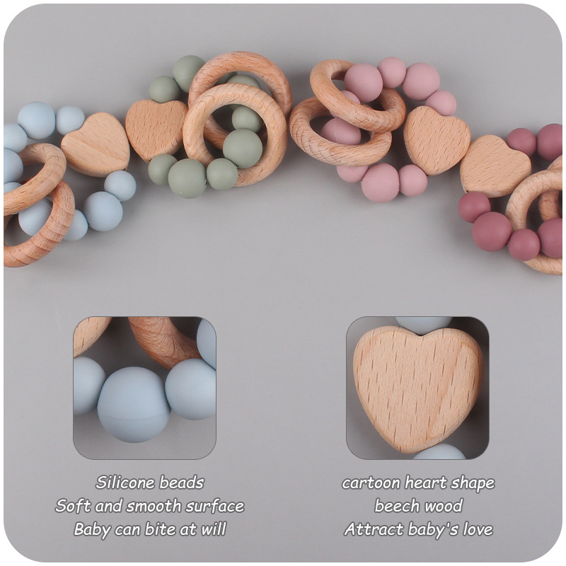 Nuevos suministros para bebés Beech Cartoon Love calmante bebé de silicona mordedura molar Beech Toy teether