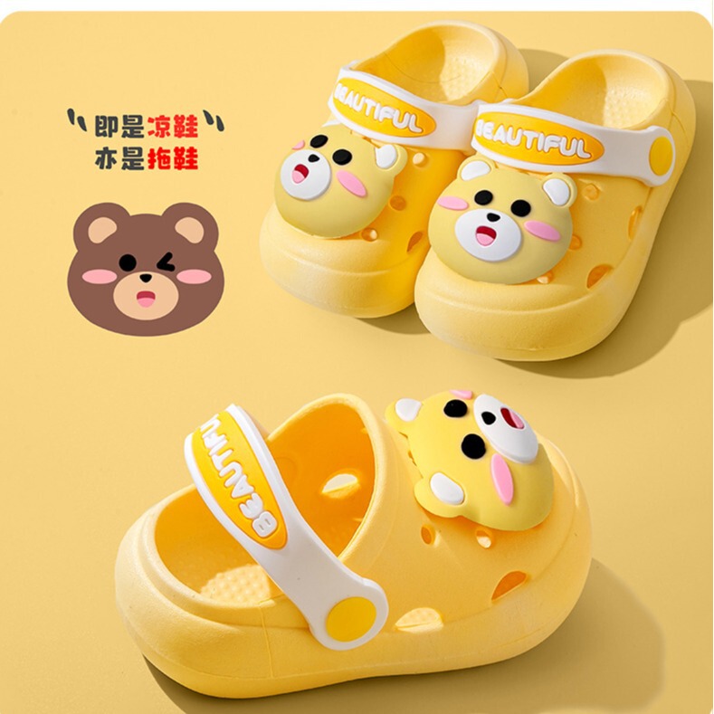 Children's Slippers Non-slip Cartoon Summer Baotou Sandals Baby Hole Shoes Boys and Girls Sandals Summer Factory Batch