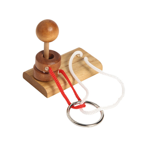 Topology toys Wooden educational toys Column rope-unlocking series Ring-unlocking toys Fun Kongming lock Luban lock
