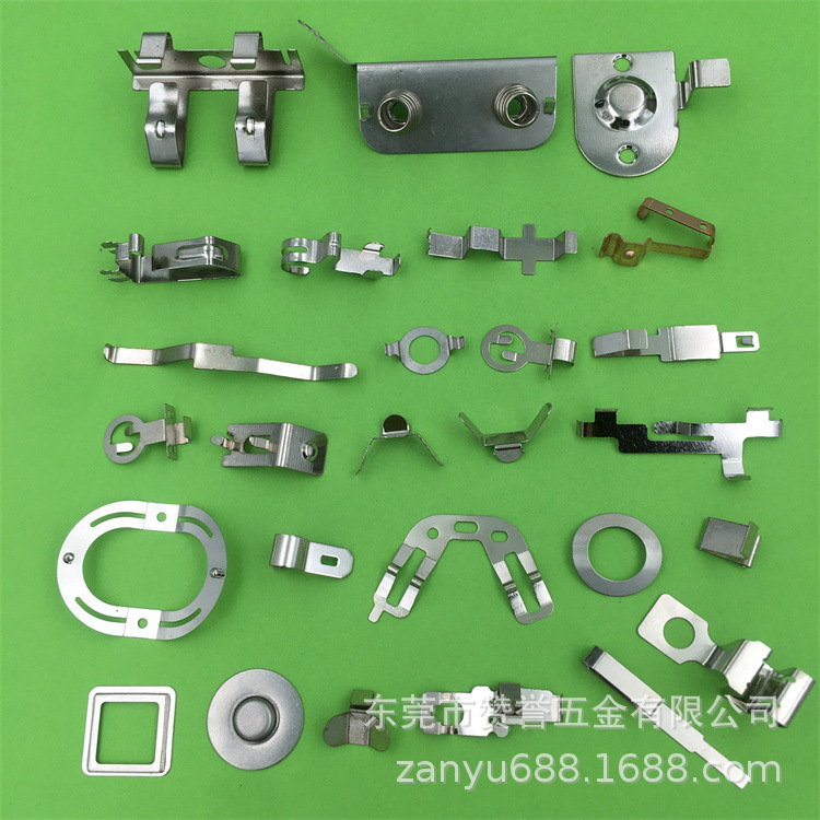 纽扣电池弹片正负极五金冲压件汽车五金配件cr2450接地片