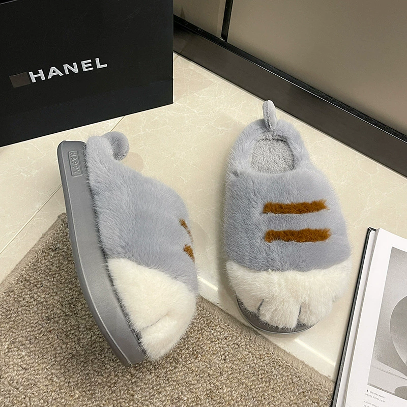 Slippers, footwear platform indoor, keep warm winter cartoon cute shoes