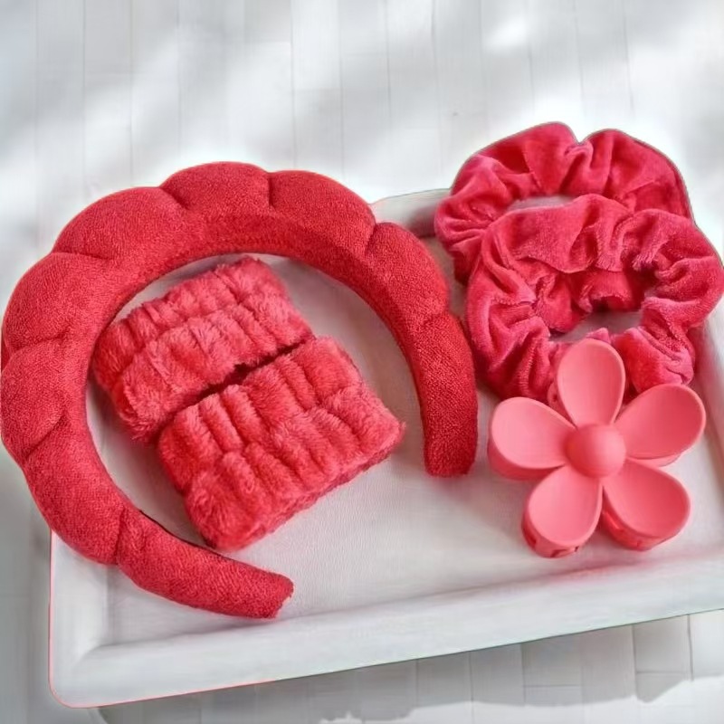 Correa para el cabello suave, tocado, lazo, lavado, multicolor mate mate, clip de agarre grande, anillo para el cabello elástico, juego de 16 piezas