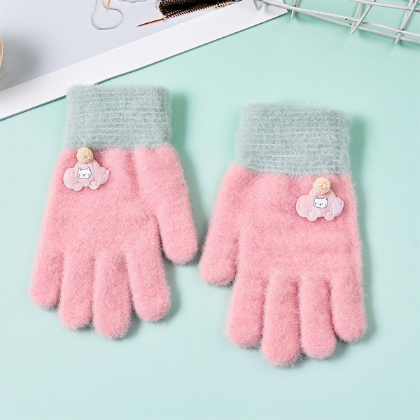 Customized Children's Gloves with Cartoon Designs, Fleece-Lined, Cute Baby Kindergarten Warm Gloves, Cold-Proof, Selected Children's Models