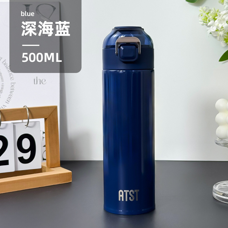 新款高颜值316不锈钢保温杯简约便携男女学生弹跳杯大容量水杯|undefined