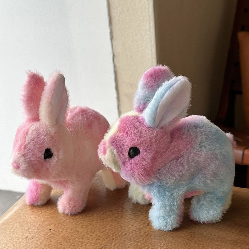 Juguete de conejo de peluche eléctrico de simulación para niños