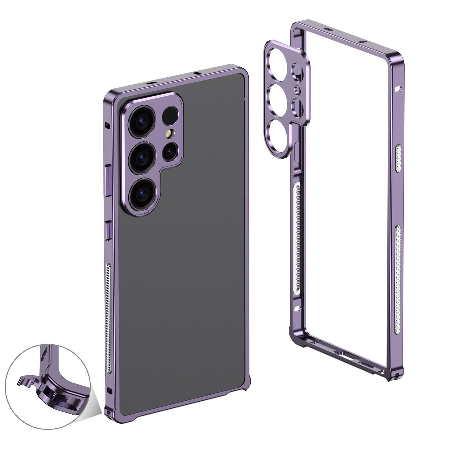 クロスボーダー SamsungS23Ultra 海馬バックルフレーム S24U 金属電話ケースベアメタル Samsung S25U に適しています。