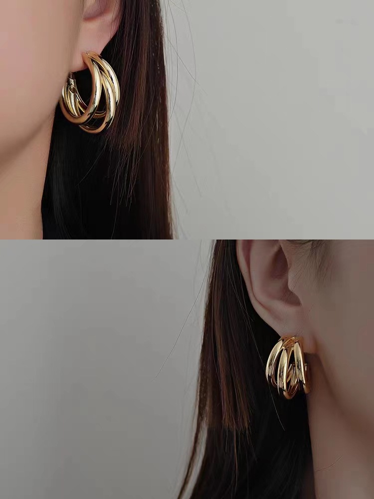 14g Weight Ear Studs Classification 304 Stainless Steel Chain Material 1 Pair Retro Simple Style C Shape Plating Titanium Steel Ear Studs