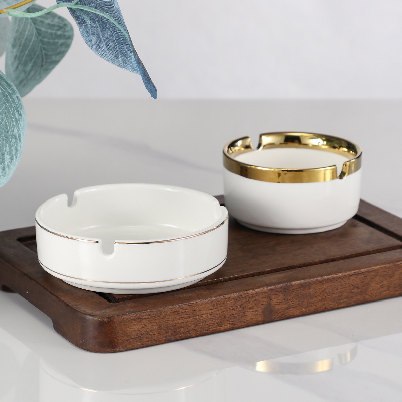 순수한 흰색 세라믹 재떨이 상업 특별 호텔 라운드 바 KTV 담배 컵 레스토랑 호텔