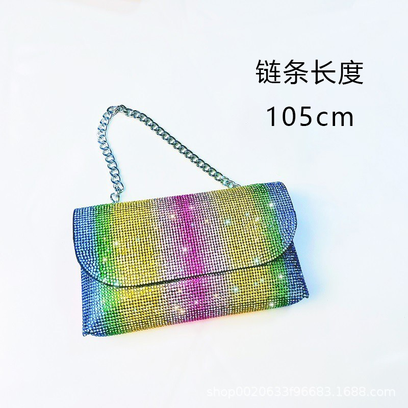 2024 Mini bolso de diamantes de imitación Guangzhou Trend Cross-border Foreign Trade Chain Ropa de cena con estilo bolso de tarjeta de cambio bolso de mensajero