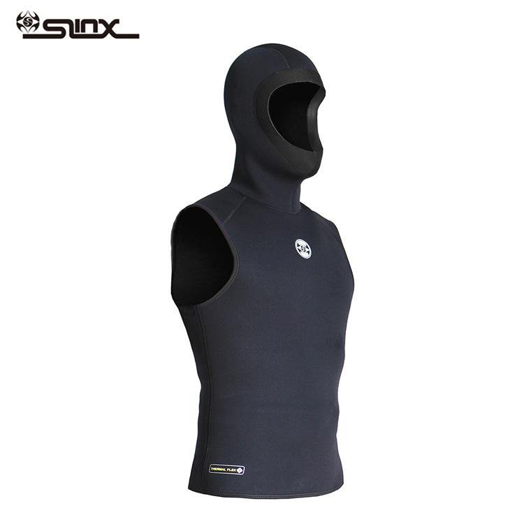 3mm Hooded Thermal diving vest slinx sleeveless surfing diving suit with Hood split diving suit vest