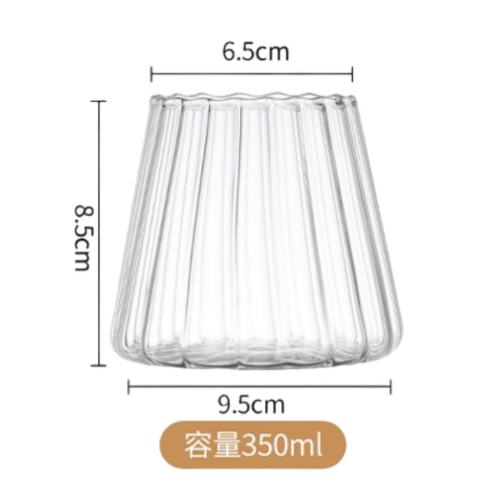 Alta franja de vidrio de borosilicano Fuji Taza red bar de whisky taza de cerveza bebida fría taza de jugo de una sola capa