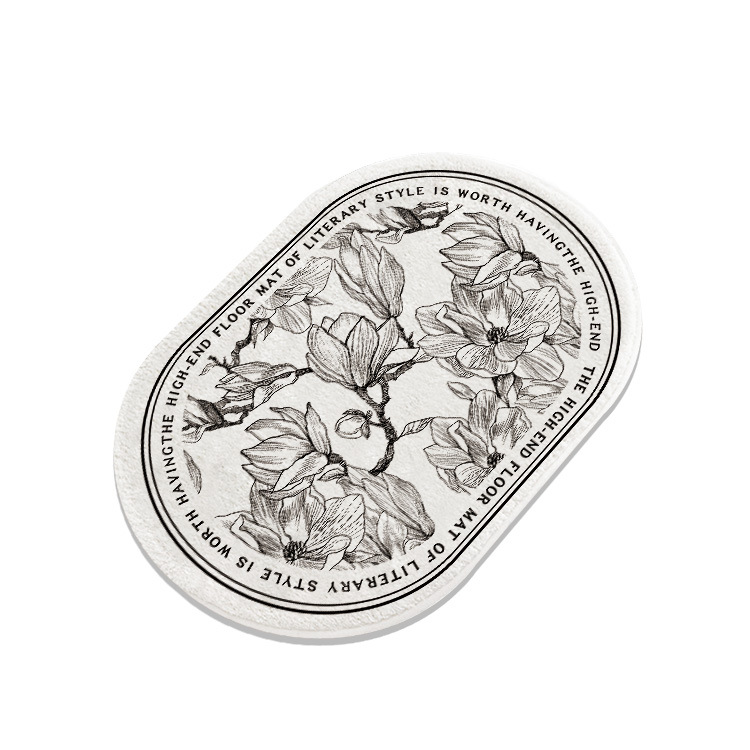 Francés retro oval barro de diatomeas estera suave baño Baño absorbente piso estera antideslizante estera del pie estera de la puerta de secado rápido