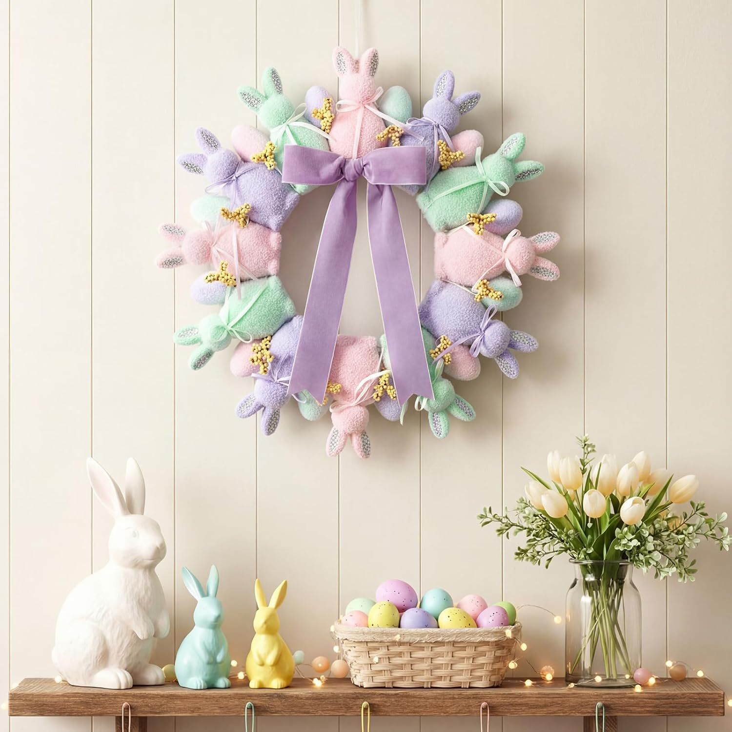 Nuevo color de Pascua plantación de huevos guirland ornamentos guirland de Pascua decoración de la puerta colgante adornos de pared