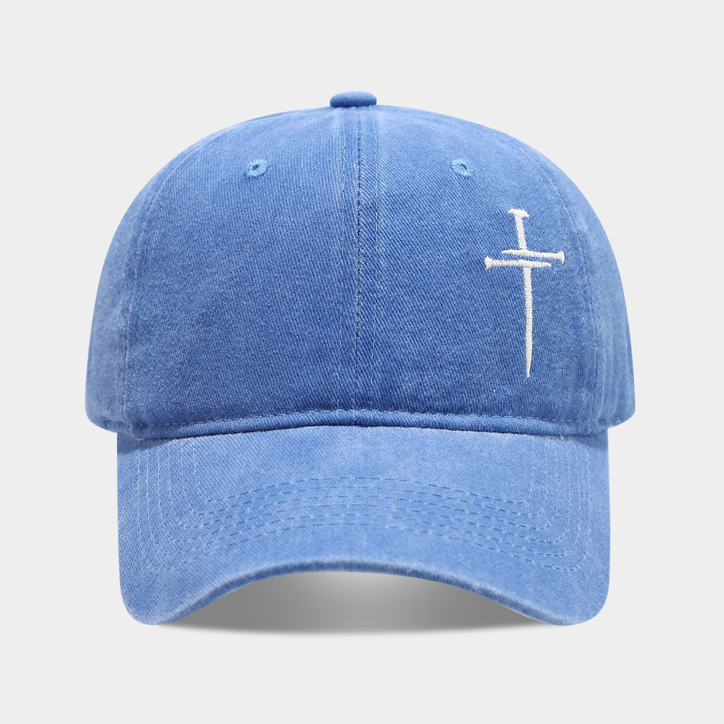 Cruz de uñas sombrero hombres y mujeres diversión ajustable suave superior lavado vintage algodón bordado Cruz gorra béisbol moda image 11
