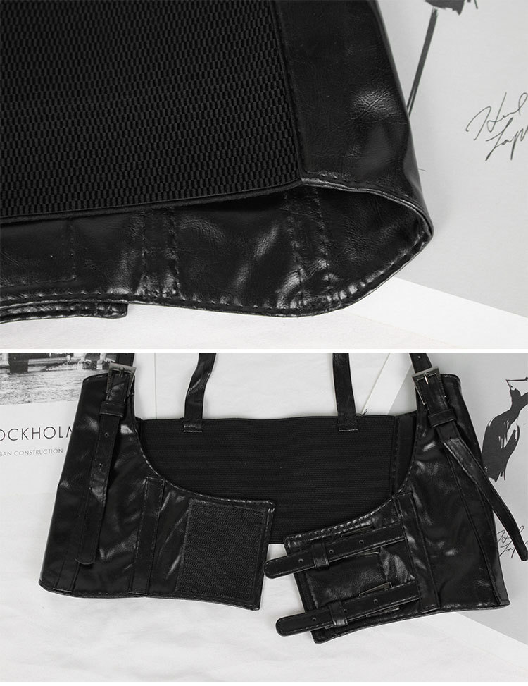 Cinghie esterne per temperamento moda europea e americana Cintura ultra larga Gilet da donna Cintura elastica stile cinturino elastico_voghion.com