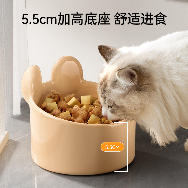 Mascotas lindo rubor oso cuenco de cerámica cuenco de alimentación para gatos cuenco de agua cuenco para perros cuenco de comida de gran calibre cuenco inclinado suministros para gatos