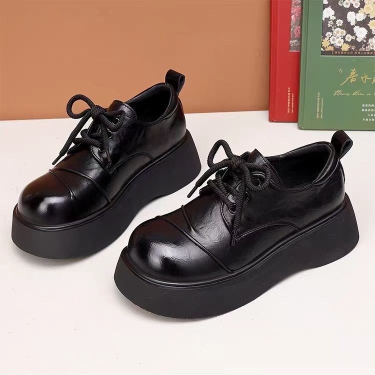 2026 primavera nueva cabeza redonda de cuero suave estilo británico Lefour zapatos de mujer cómodos ultraligeros antideslizantes anti-desgaste zapatos de cuero versátiles