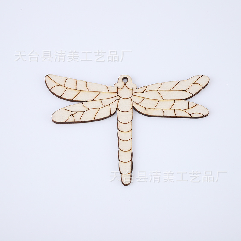 Madera de dibujos animados planta insecto pieza de madera colgante decoración niños pintado a mano material de pintura de bricolaje