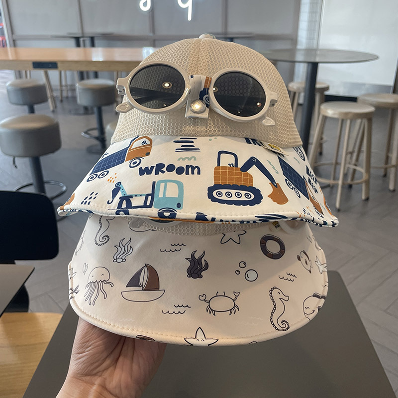 Sombra coreana para niños de verano temporada de sombreros grandes aleros gorro de pescador transpirable de malla para niños gorra casual para bebés