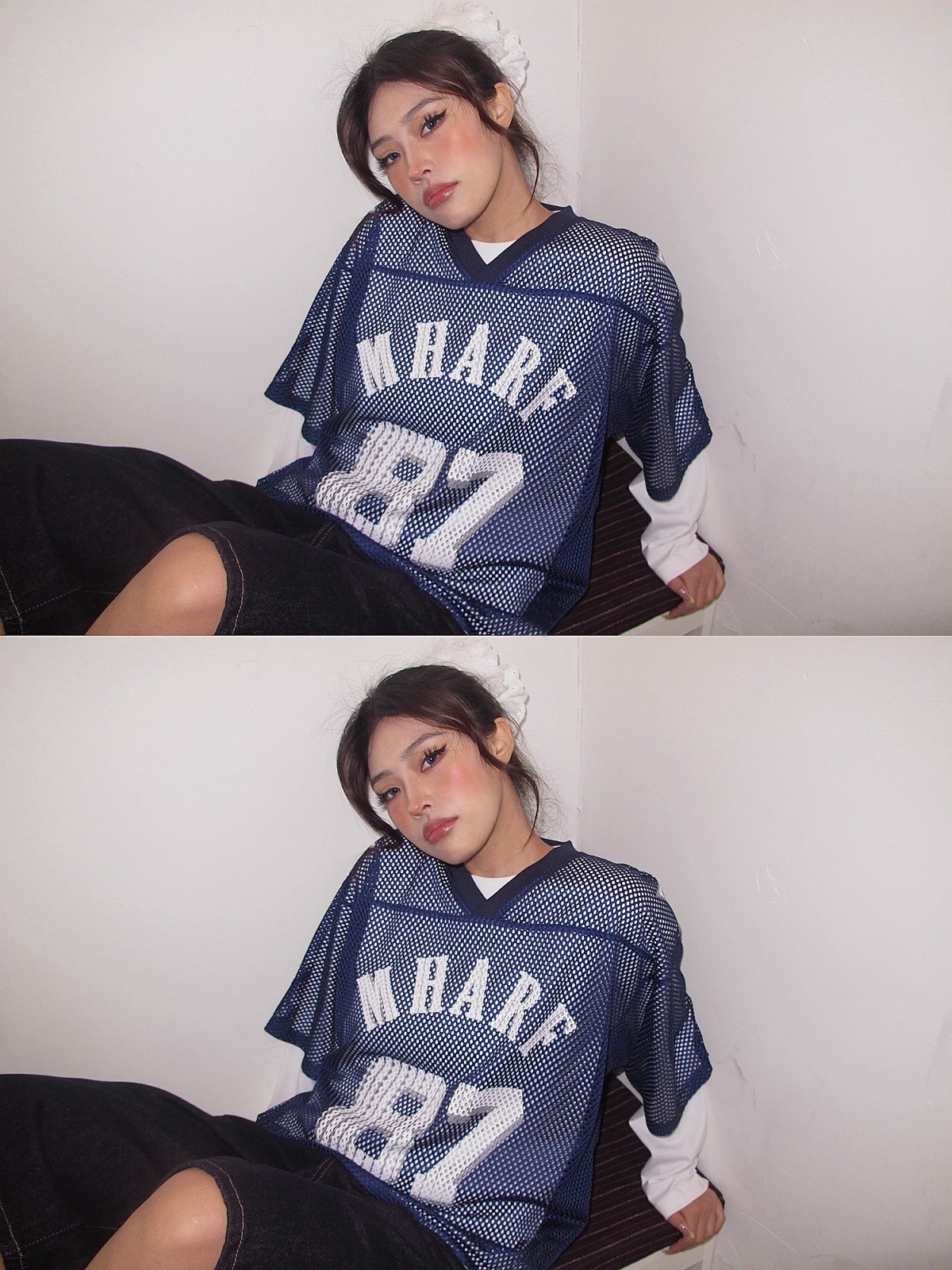 Mesh Jersey American Street Style Printed Short Sleeve T-Shirt For Men And Women Summer_viptrois.com