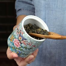 小号茶叶罐珐琅彩陶瓷密封罐喜上眉梢小罐子红茶罐药罐六色小茶罐