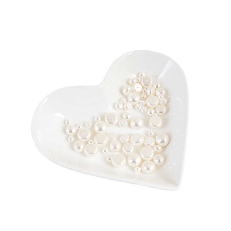 DIY tocado material ABS imitación perla solo agujero plana al vapor pan perla horquilla accesorios de joyería lote mezclado
