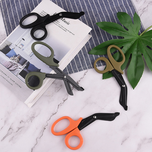 Elbow serrated military scissors outdoor first aid kit gauze scissors black plaster bandage scissors medical scissors wholesale