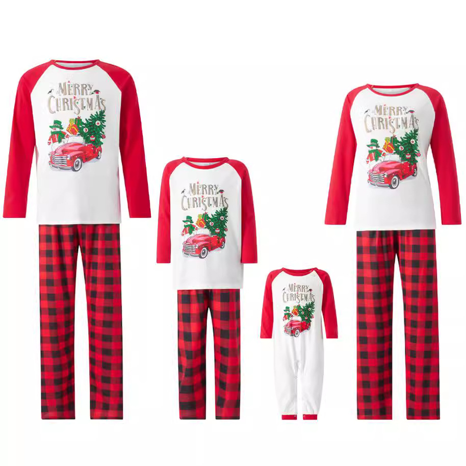 2025 ropa para padres e hijos, hogar completo, familia de tres nuevos trajes navideños, madre e hijo, madre e hija, pijamas de cuatro al por mayor
