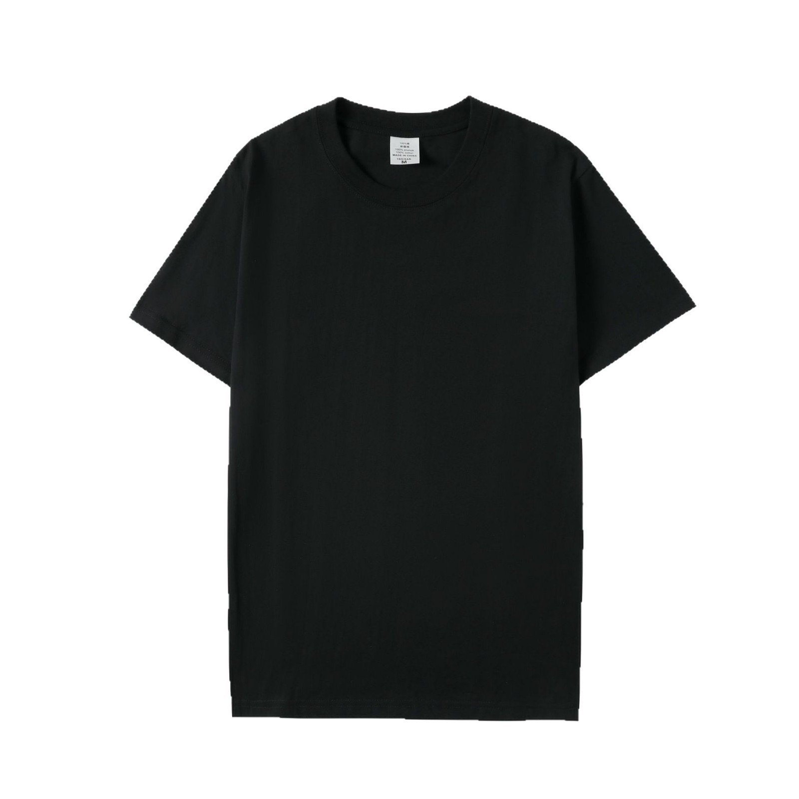Solid Color Loose Round Neck Pure Cotton T-Shirt Men's Short-Sleeved White Cultural Shirt Work Clothes Women's Summer Loose Short-Sleeved Pure Cotton