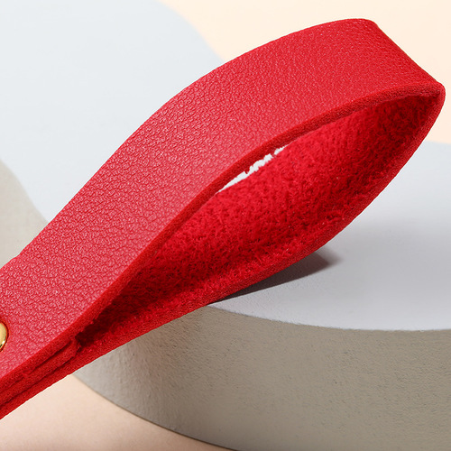 pu leather Korean version creative simple keychain metal pendant leather rope key pendant embossed ogo