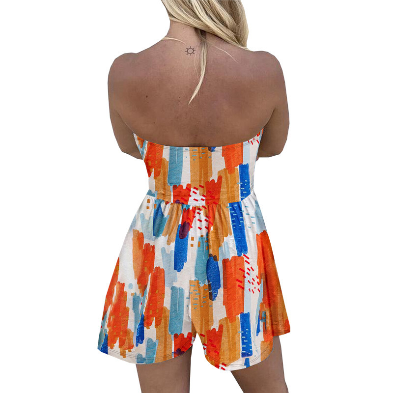 Summer Women One Neck Sleeveless Jumpsuit