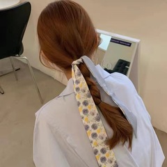 French silk scarf headband, hair tie, women's summer thin retro small ribbon to tie hair, turban streamer, super fairy