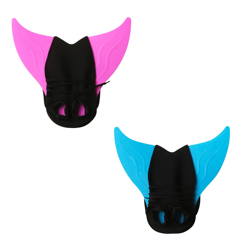Mermaid Fins Swimming Training Diving Fins Water Sports Supplies Elastic Plaid Breathable Fins