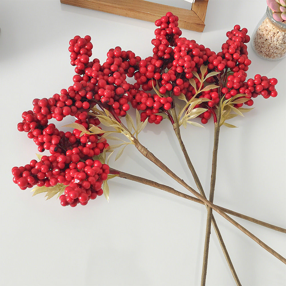 Navidad Bayas Año Nuevo Accesorios de barril DIY Navidad Decoración de interiores Flor Amazonas atmósfera transfronteriza