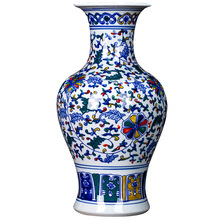 景德镇陶瓷花瓶客厅摆件仿古青花瓷大花瓶中式客厅博古架装饰瓷器