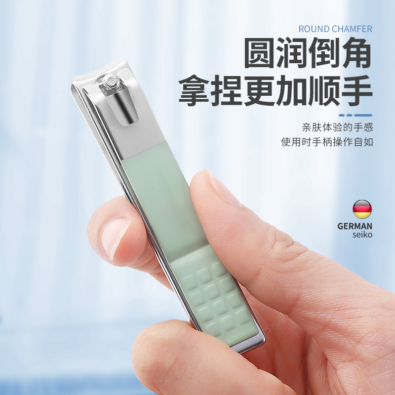 Stainless steel nail clippers color nail Clippers 3-piece set large nail clippers oblique flat nail clippers single wholesale