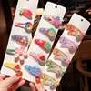 Brand fruit children's cute bangs, hairgrip, hair accessory, hairpins PVC, Korean style, internet celebrity