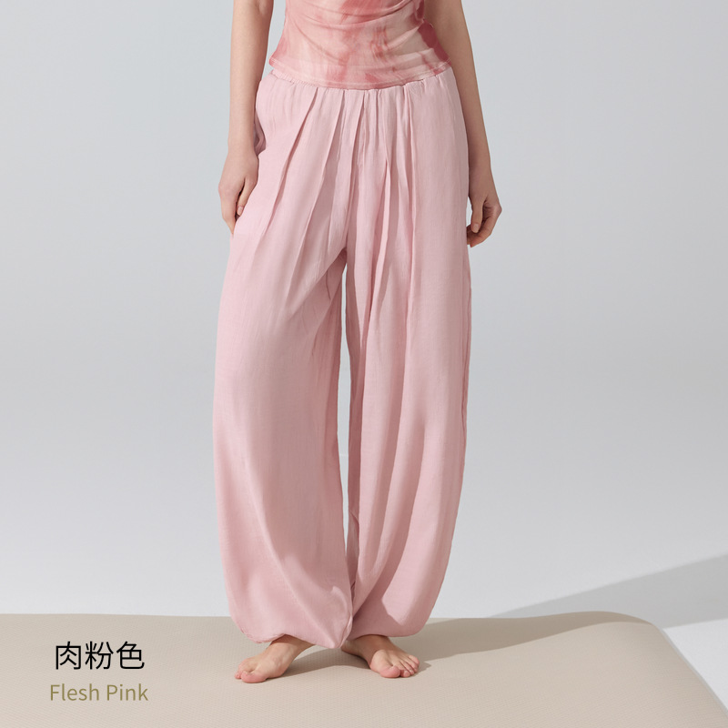 Pantalones sueltos transfronterizos europeos y estadounidenses Pantalones de baile de pilates para correr Pantalones de gimnasio Pantalones de cintura alta Pantalones de piernas anchas image 12