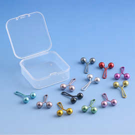 亮光金属漆珠子夹跨境简约收纳盒饰品夹衣饰配饰装饰迷你便携盒子