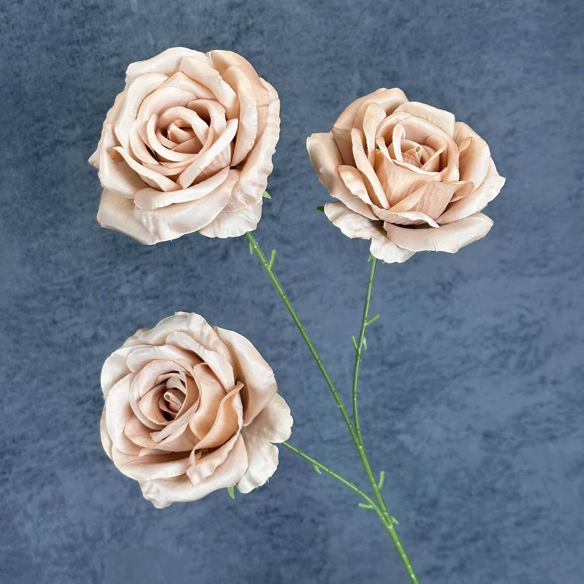 Flor artificial 3 rosas decoración de la escena de la boda decoración del hogar flor de seda hecha a mano decoración de flores falsas transfronterizas al por mayor image 18