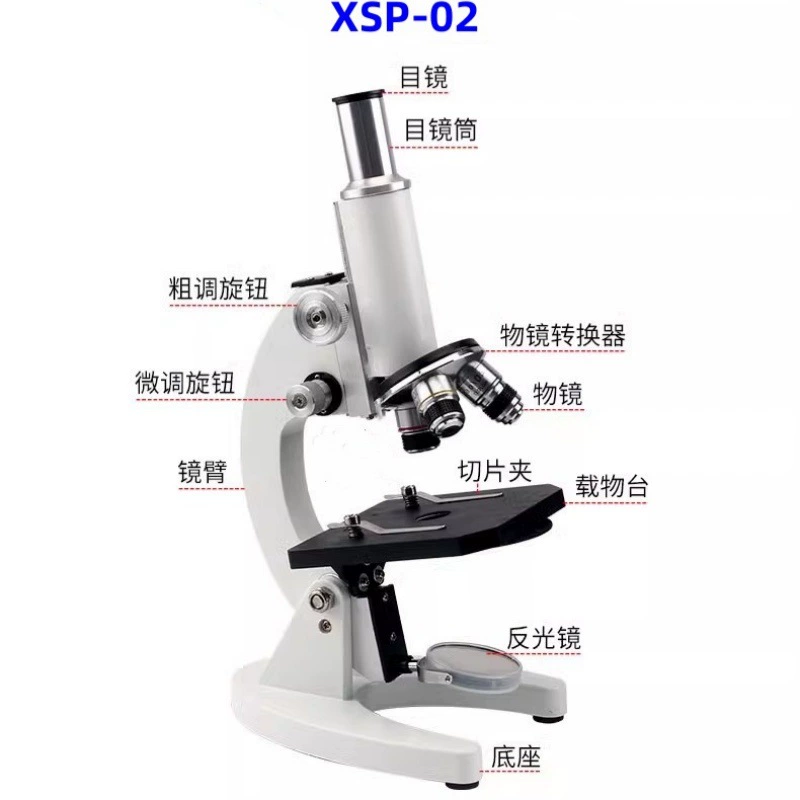 Биологический микроскоп XSP-02 для средней школы, 640x640x, для экспериментов с вступительными экзаменами в старшие классы, с окуляром и объективом-рефлектором