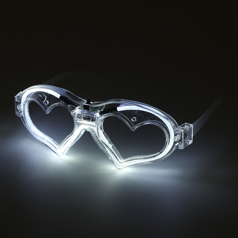 LED iluminado amor gafas de fiesta atmósfera luminosa props amor gafas de luz fría luminosa juguetes al por mayor