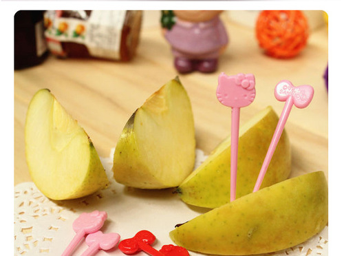 Cute fruit fork fruit pick creative set cartoon flower pick ins girl heart baby fruit insert creative home use
