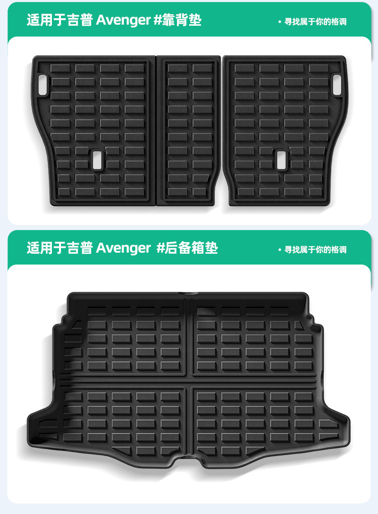 Suitable for 2023 Jeep Avenger Car Floor Mats, Fully Environmentally Friendly Tpe Floor Mats, Trunk Mat, Cross-Border