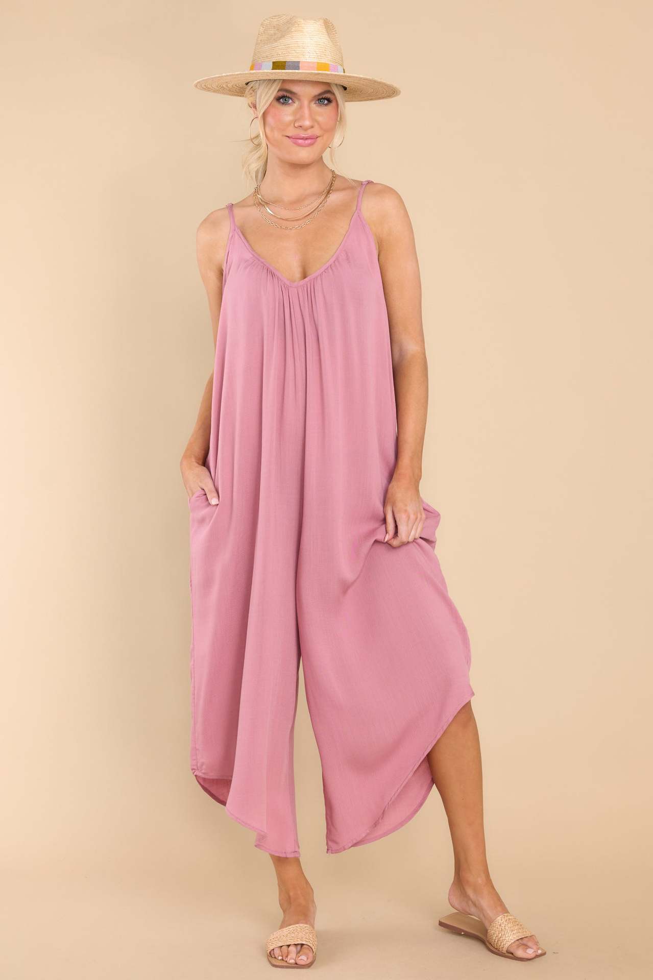 Transfronterizo 2023 ropa de mujer europea y americana verano nuevo color puro estilo de casa pastoral suelta color sólido pierna ancha mono 6022