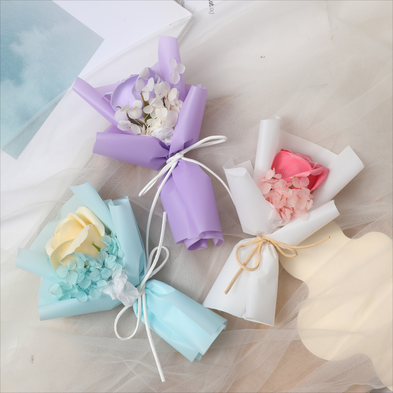 Rose dried flower single bunch everlasting flower dried rose bouquet manufacturer's gift for women's day Valentine's Day girlfriend