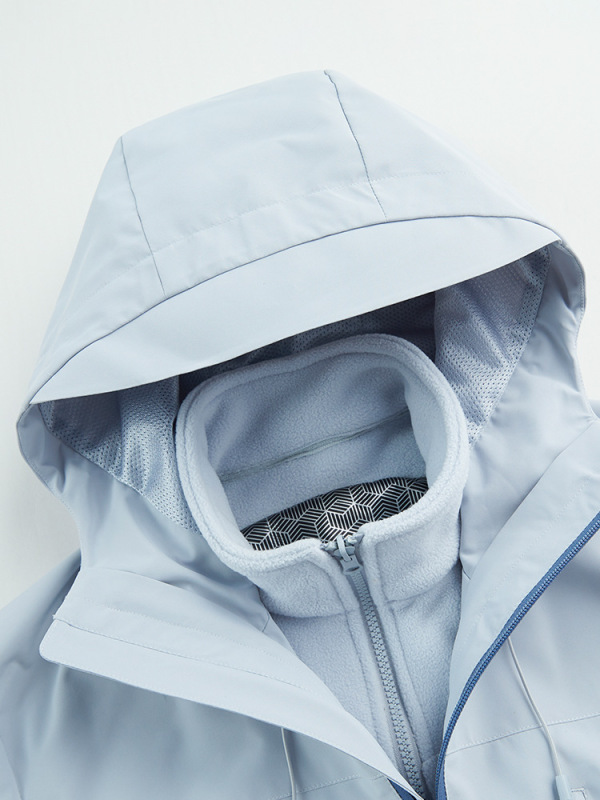 秋冬户外可拆卸冲锋衣男女登山服旅行防水外套情侣连帽夹克钓鱼服|undefined