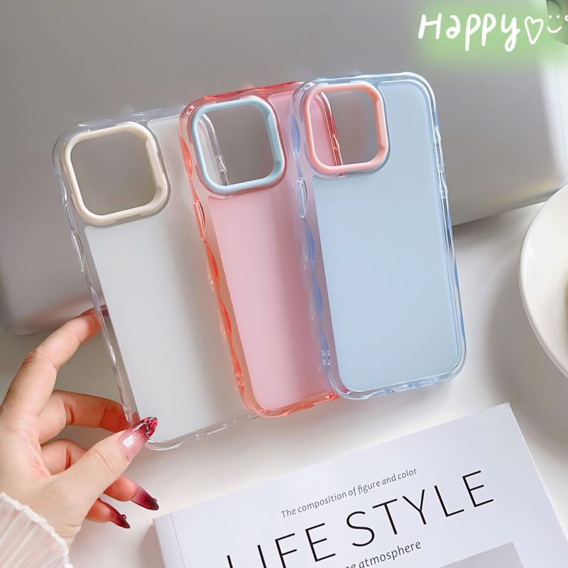 2-in-1アクリル大穴付き、16pro、Apple 13、15、14、17対応、ゼリー状ウェーブカラーのミラー仕上げスマホケース|undefined